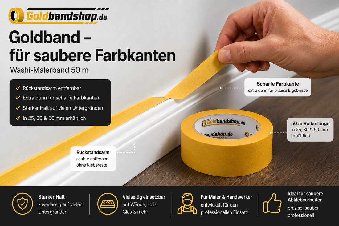 Goldband oder Kreppband Vergleich für saubere Farbkanten