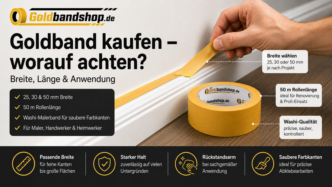 Goldband kaufen Ratgeber zu Breite Länge Anwendung und sauberen Farbkanten